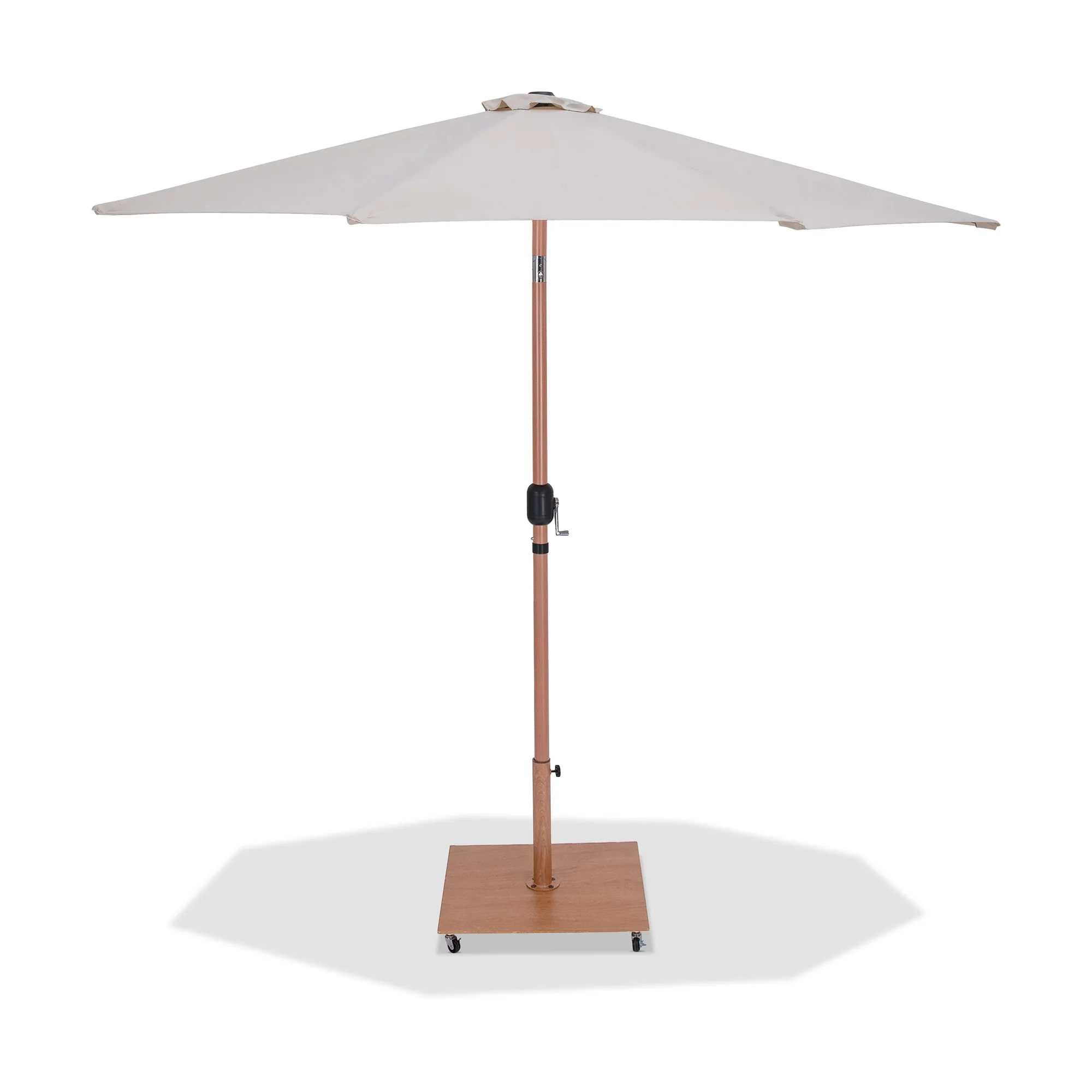 Fiji Water Resistant Fabric And Aluminum Patio Umbrella With Base Set - Image 55