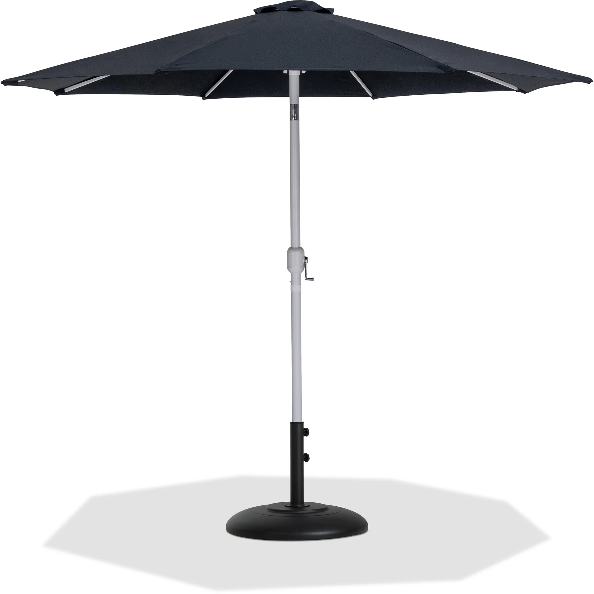 Fiji Water Resistant Fabric And Aluminum Patio Umbrella With Base Set