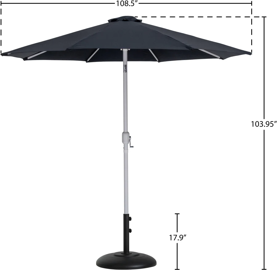 Fiji Water Resistant Fabric And Aluminum Patio Umbrella With Base Set - Image 17