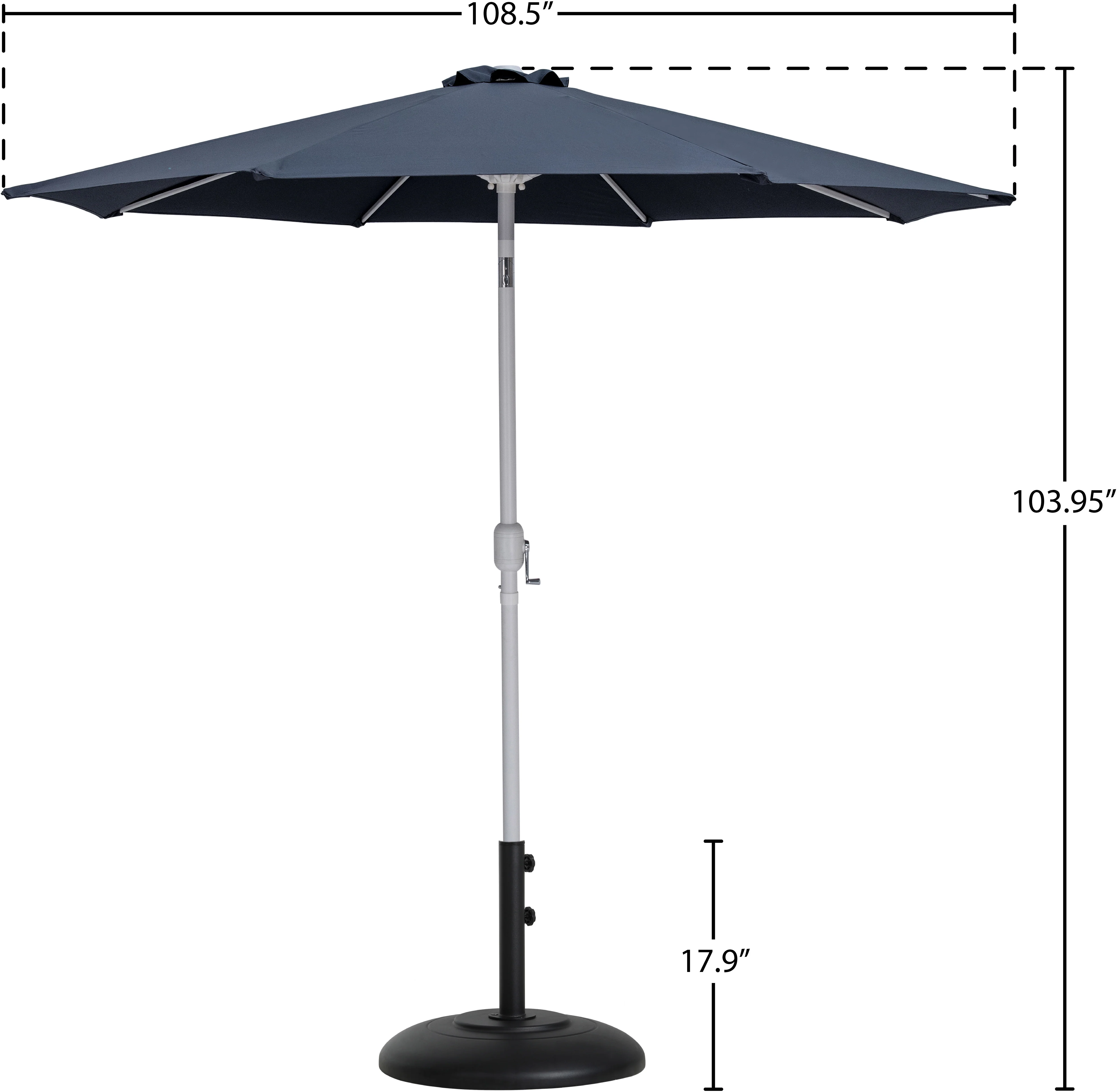 Fiji Water Resistant Fabric And Aluminum Patio Umbrella With Base Set - Image 33