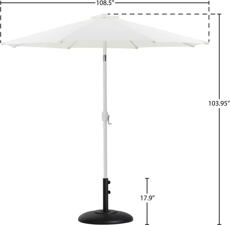 Fiji Water Resistant Fabric And Aluminum Patio Umbrella With Base Set - Image 50