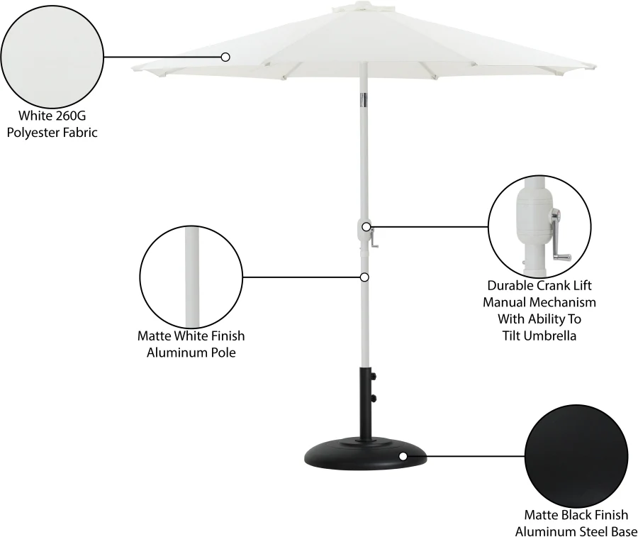 Fiji Water Resistant Fabric And Aluminum Patio Umbrella With Base Set - Image 51