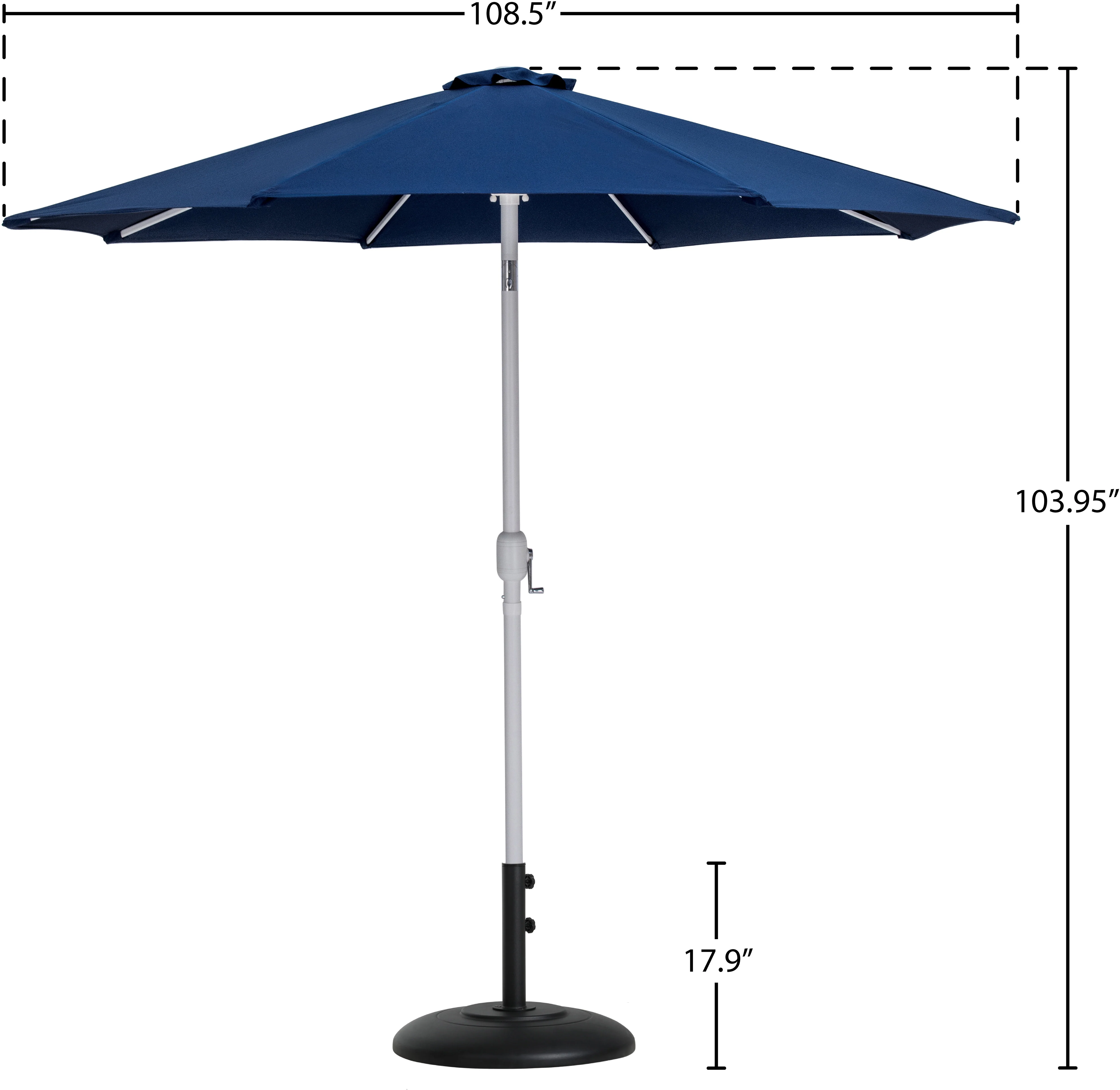 Fiji Water Resistant Fabric And Aluminum Patio Umbrella With Base Set - Image 67