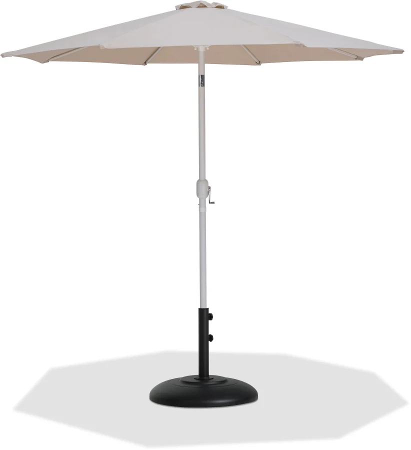 Fiji Water Resistant Fabric And Aluminum Patio Umbrella With Base Set - Image 69