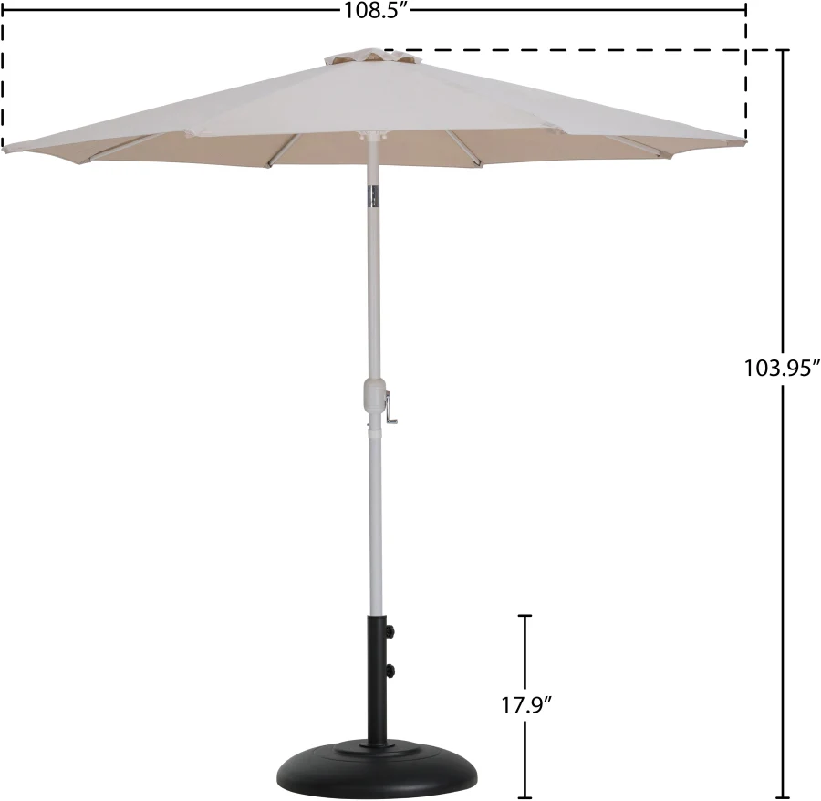 Fiji Water Resistant Fabric And Aluminum Patio Umbrella With Base Set - Image 84