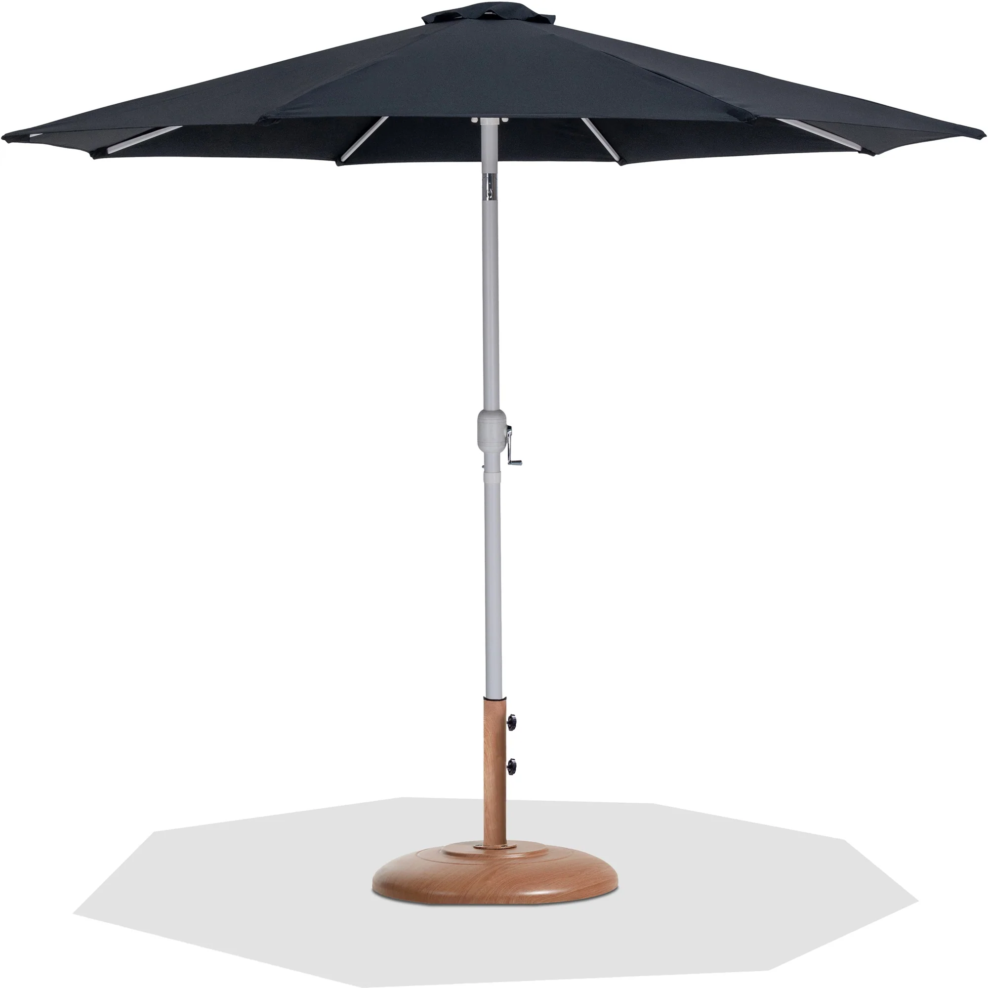 Fiji Water Resistant Fabric And Aluminum Patio Umbrella With Base Set