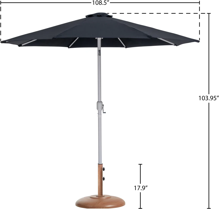 Fiji Water Resistant Fabric And Aluminum Patio Umbrella With Base Set - Image 16