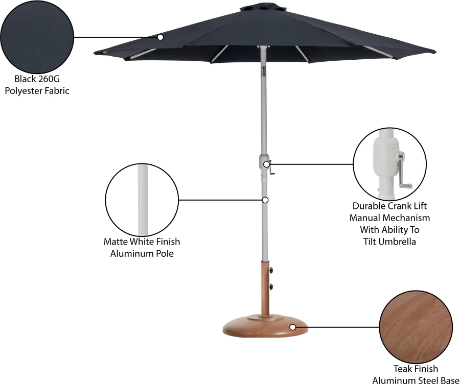 Fiji Water Resistant Fabric And Aluminum Patio Umbrella With Base Set - Image 17