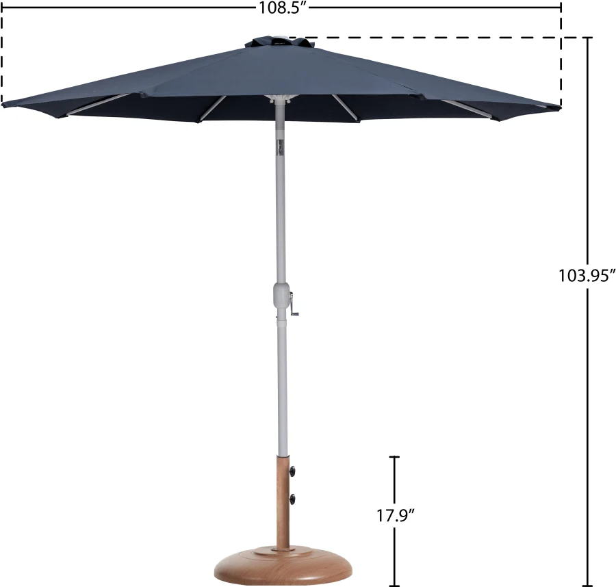 Fiji Water Resistant Fabric And Aluminum Patio Umbrella With Base Set - Image 34