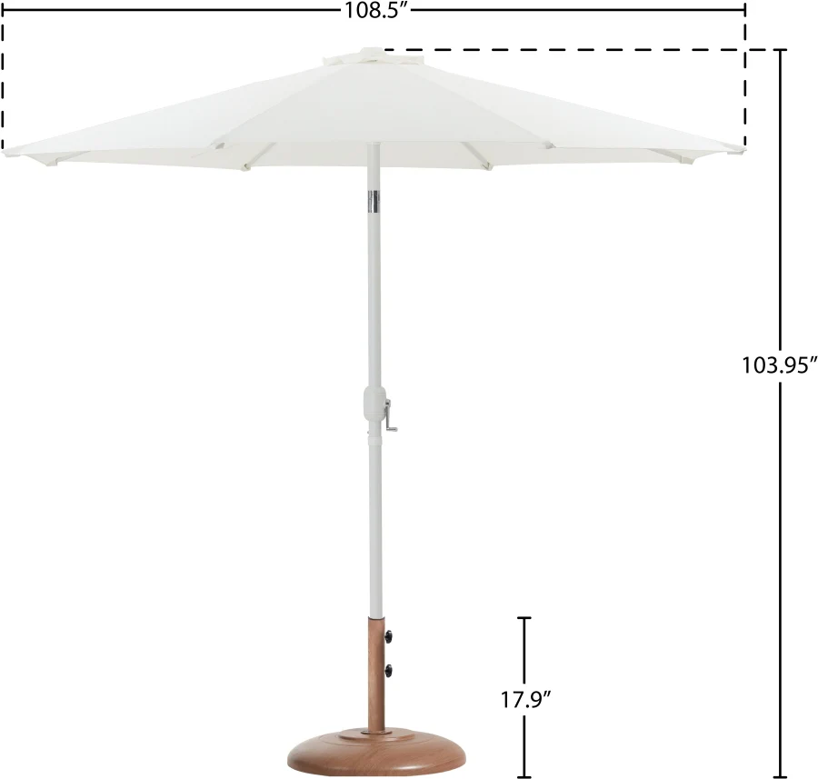 Fiji Water Resistant Fabric And Aluminum Patio Umbrella With Base Set - Image 51