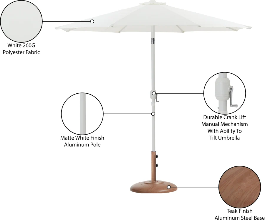 Fiji Water Resistant Fabric And Aluminum Patio Umbrella With Base Set - Image 52