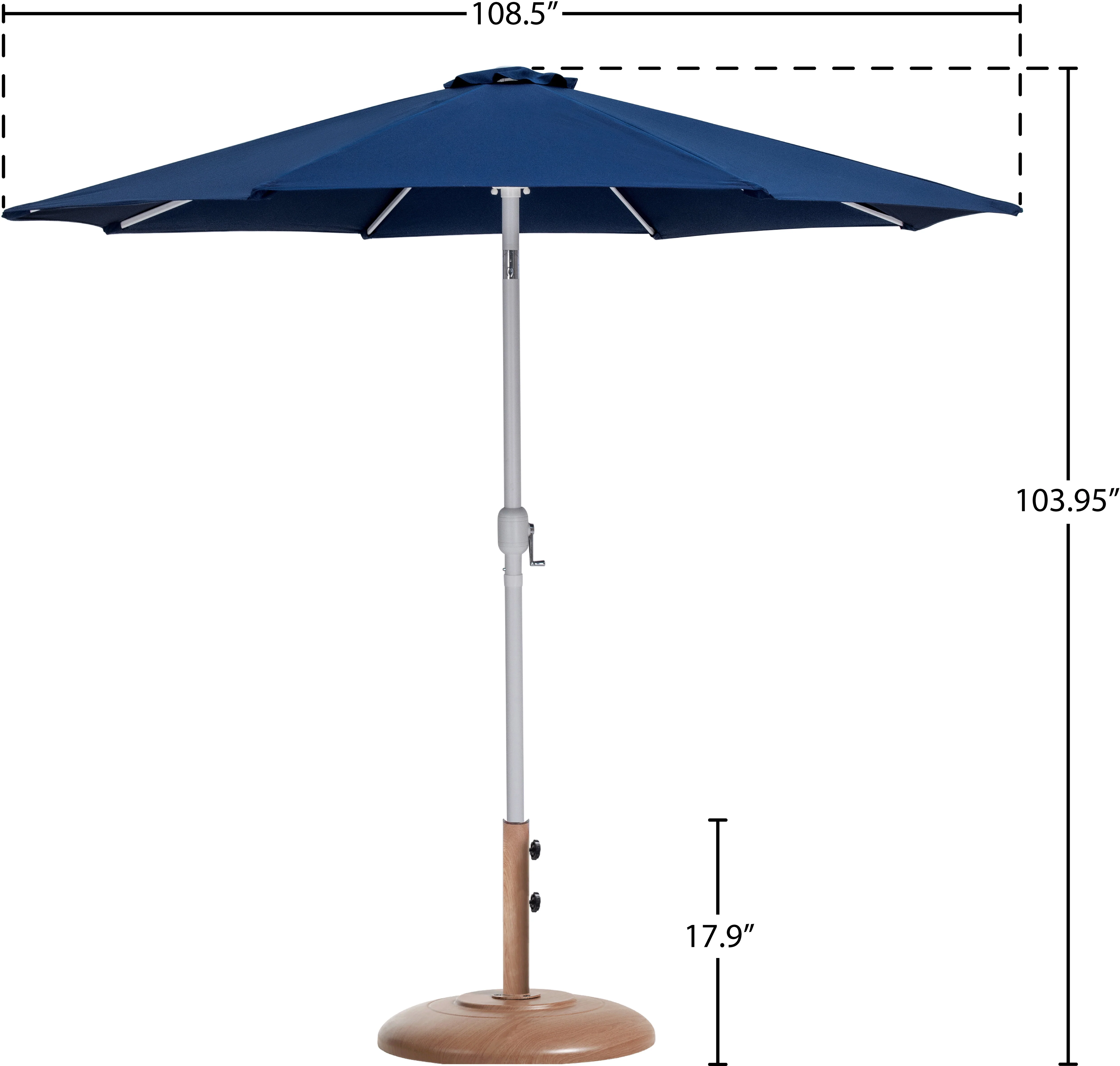 Fiji Water Resistant Fabric And Aluminum Patio Umbrella With Base Set - Image 68