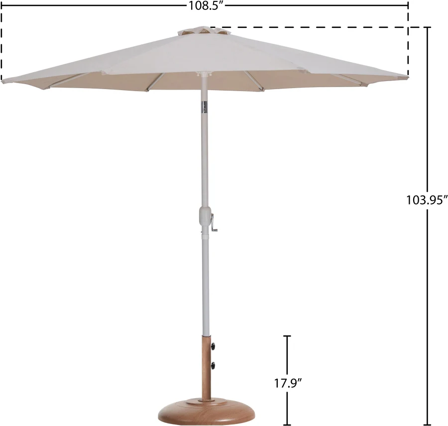 Fiji Water Resistant Fabric And Aluminum Patio Umbrella With Base Set - Image 85