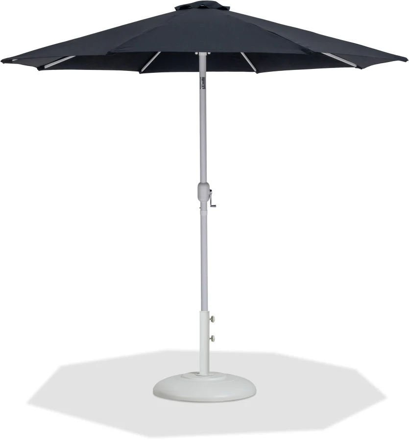 Fiji Water Resistant Fabric And Aluminum Patio Umbrella With Base Set