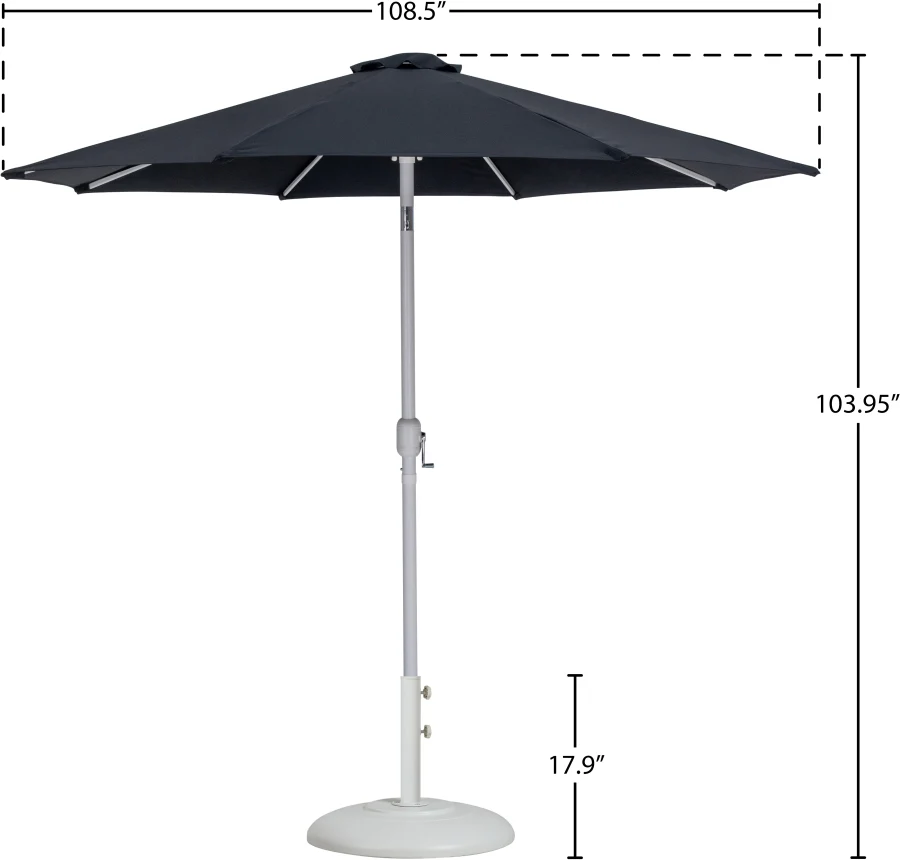Fiji Water Resistant Fabric And Aluminum Patio Umbrella With Base Set - Image 16