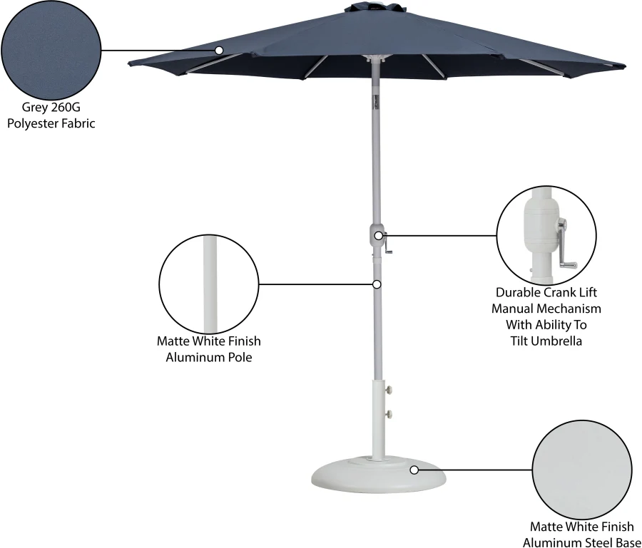 Fiji Water Resistant Fabric And Aluminum Patio Umbrella With Base Set - Image 34