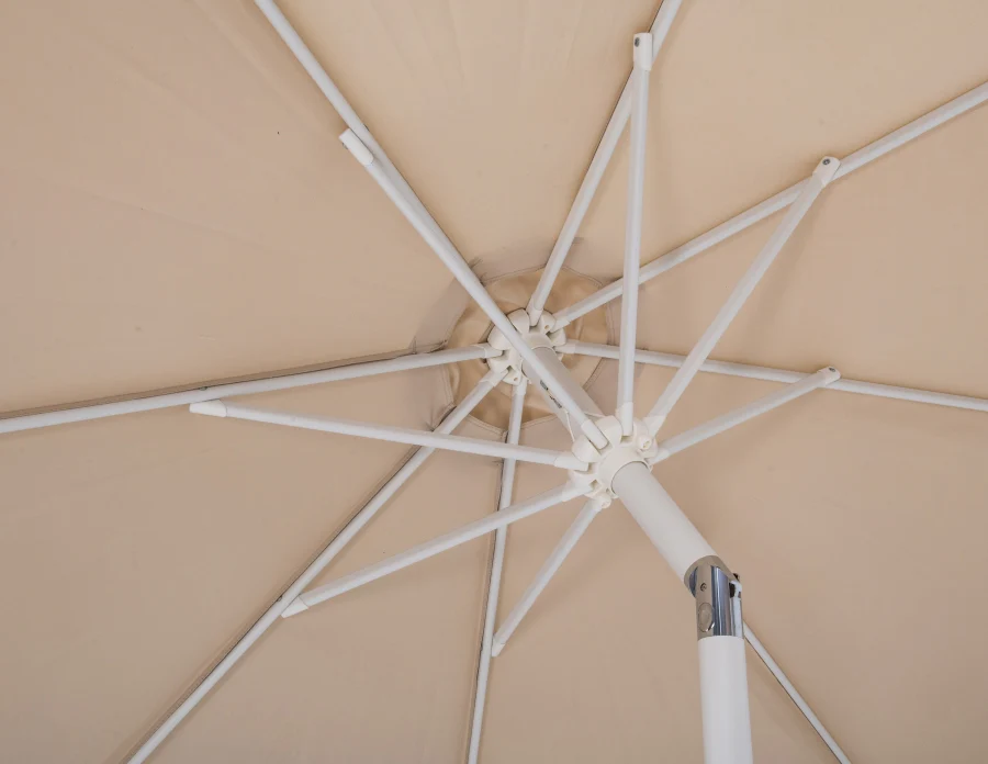 Fiji Water Resistant Fabric And Aluminum Patio Umbrella With Base Set - Image 82