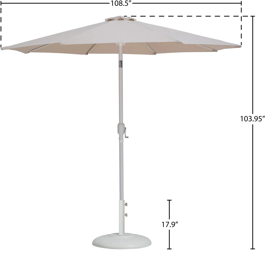 Fiji Water Resistant Fabric And Aluminum Patio Umbrella With Base Set - Image 84