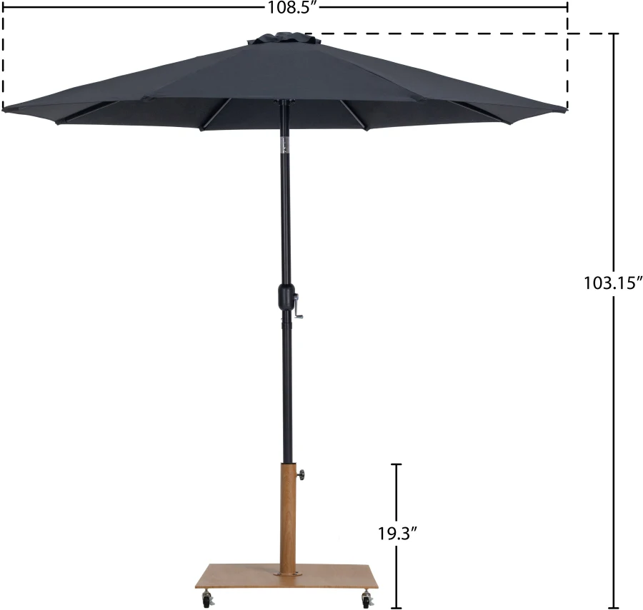 Fiji Water Resistant Fabric And Aluminum Patio Umbrella With Base Set - Image 18