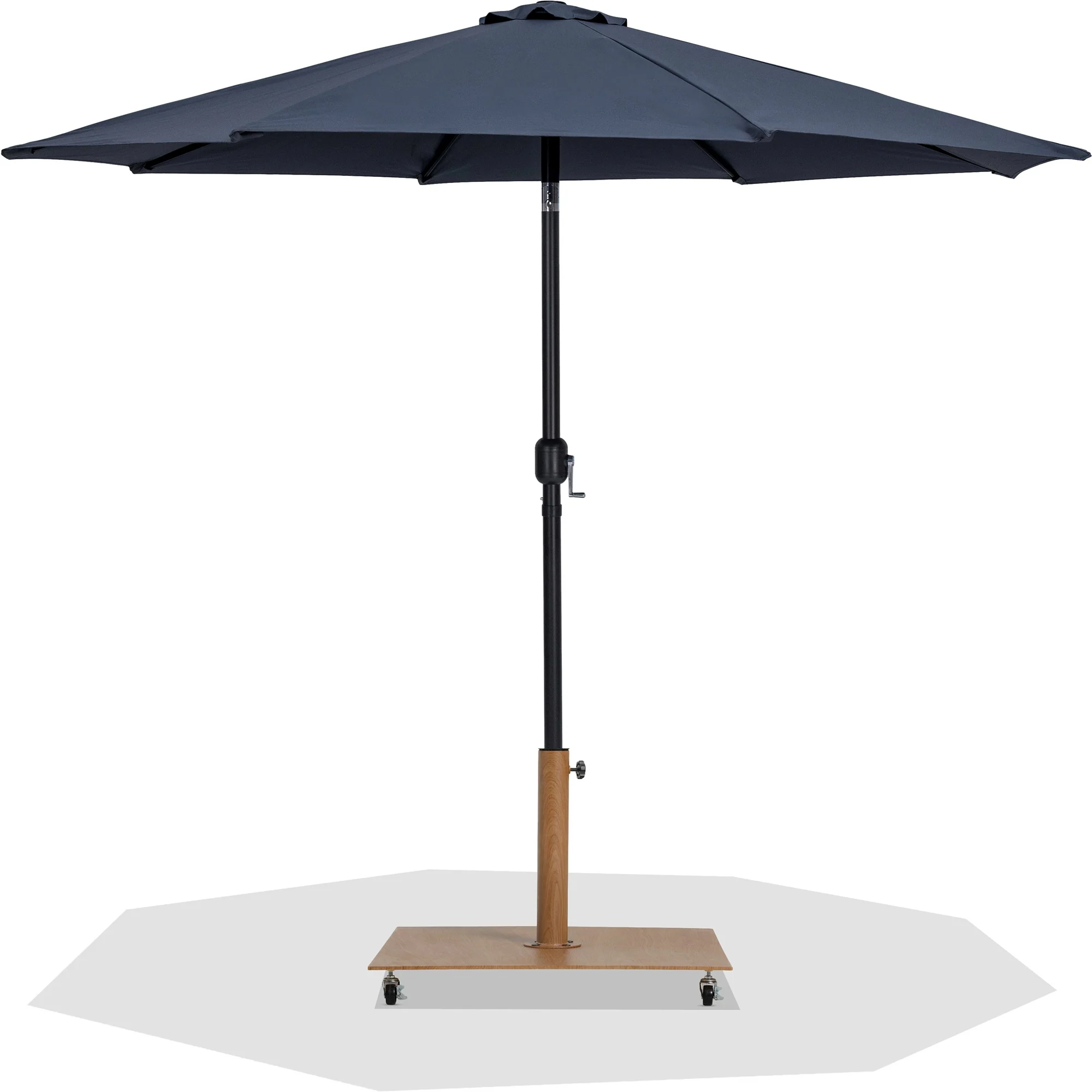 Fiji Water Resistant Fabric And Aluminum Patio Umbrella With Base Set - Image 20