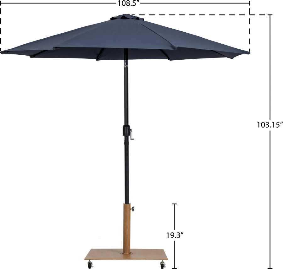 Fiji Water Resistant Fabric And Aluminum Patio Umbrella With Base Set - Image 37