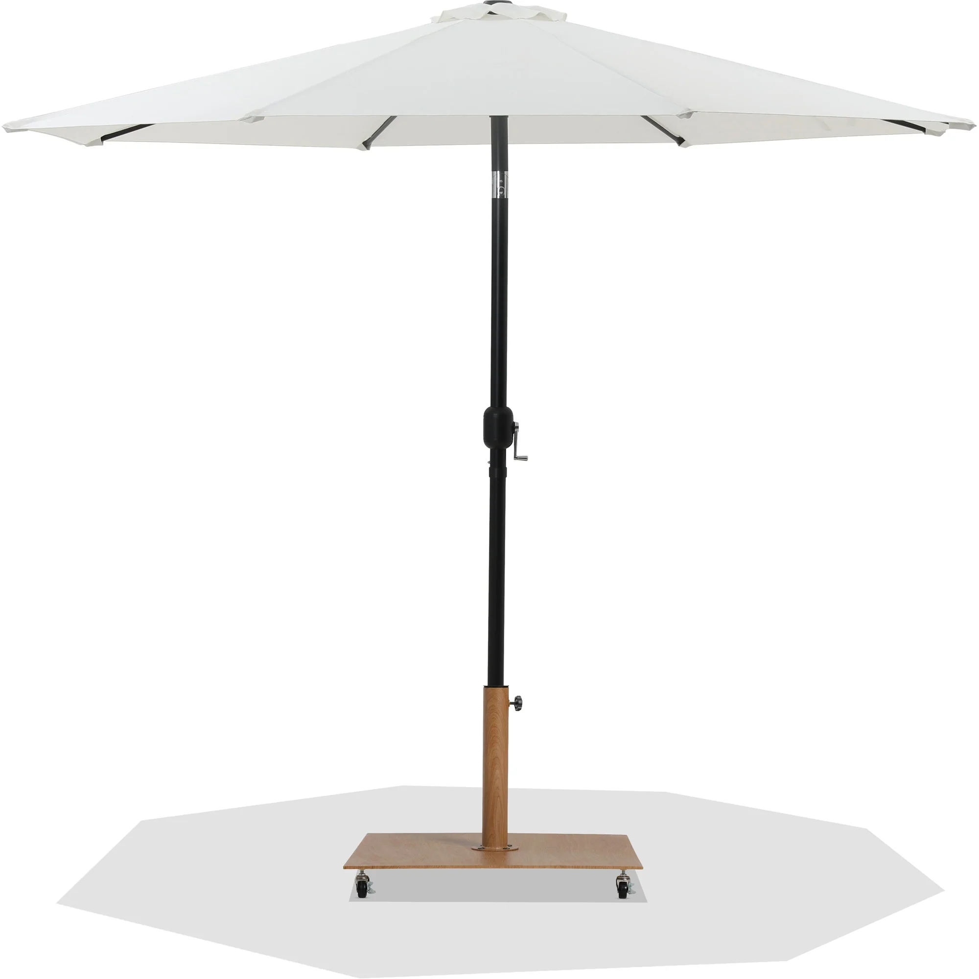 Fiji Water Resistant Fabric And Aluminum Patio Umbrella With Base Set - Image 39