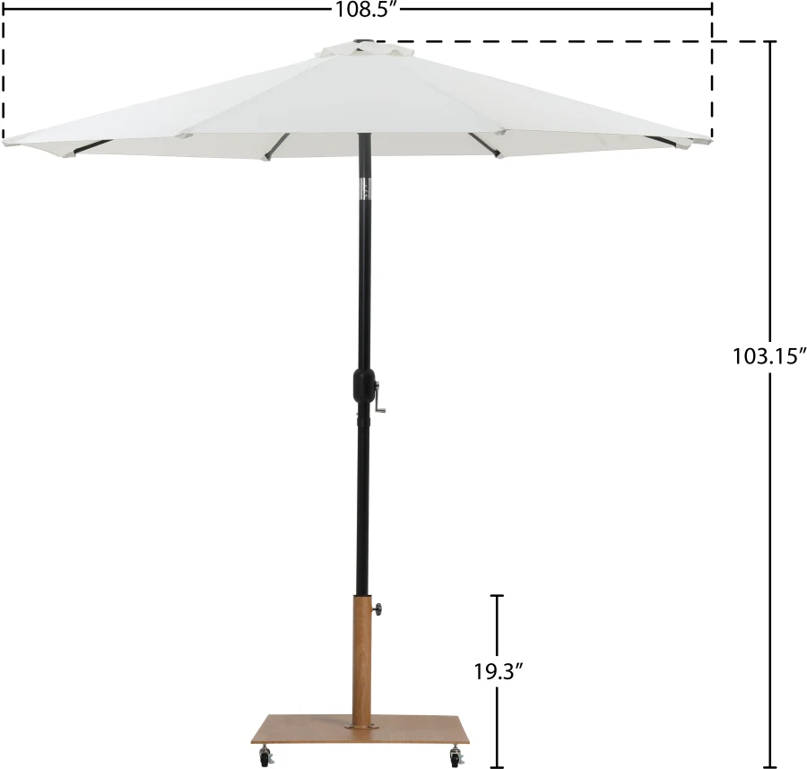 Fiji Water Resistant Fabric And Aluminum Patio Umbrella With Base Set - Image 56