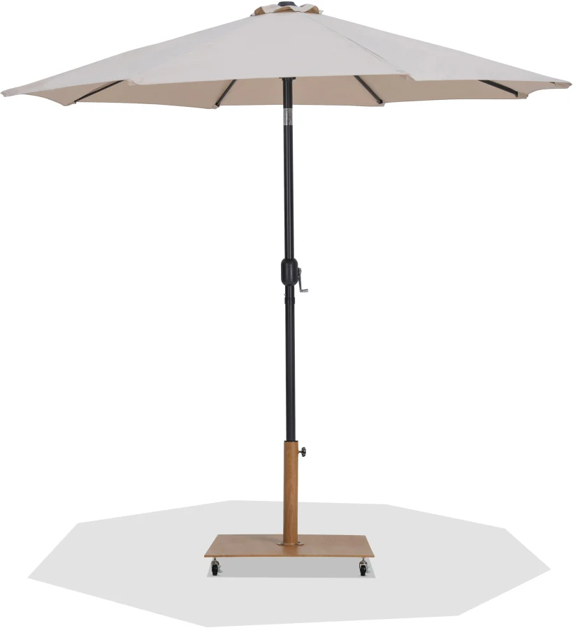 Fiji Water Resistant Fabric And Aluminum Patio Umbrella With Base Set - Image 58