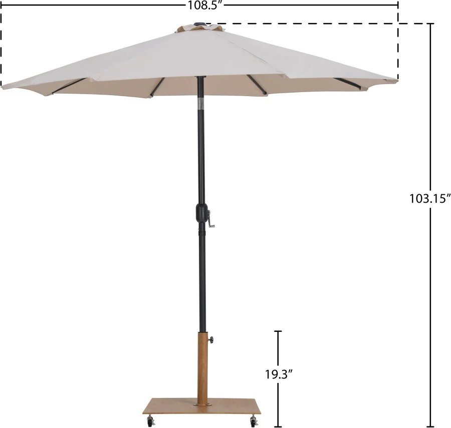 Fiji Water Resistant Fabric And Aluminum Patio Umbrella With Base Set - Image 75