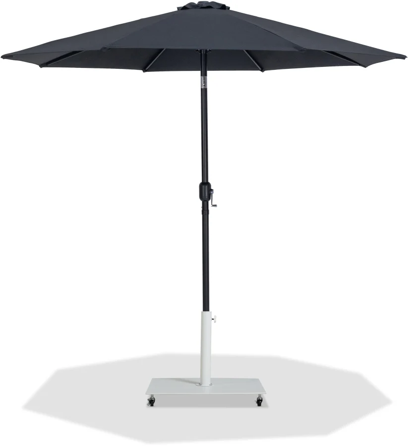 Fiji Water Resistant Fabric And Aluminum Patio Umbrella With Base Set