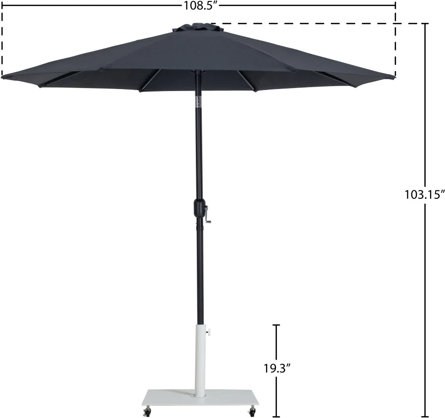 Fiji Water Resistant Fabric And Aluminum Patio Umbrella With Base Set - Image 18