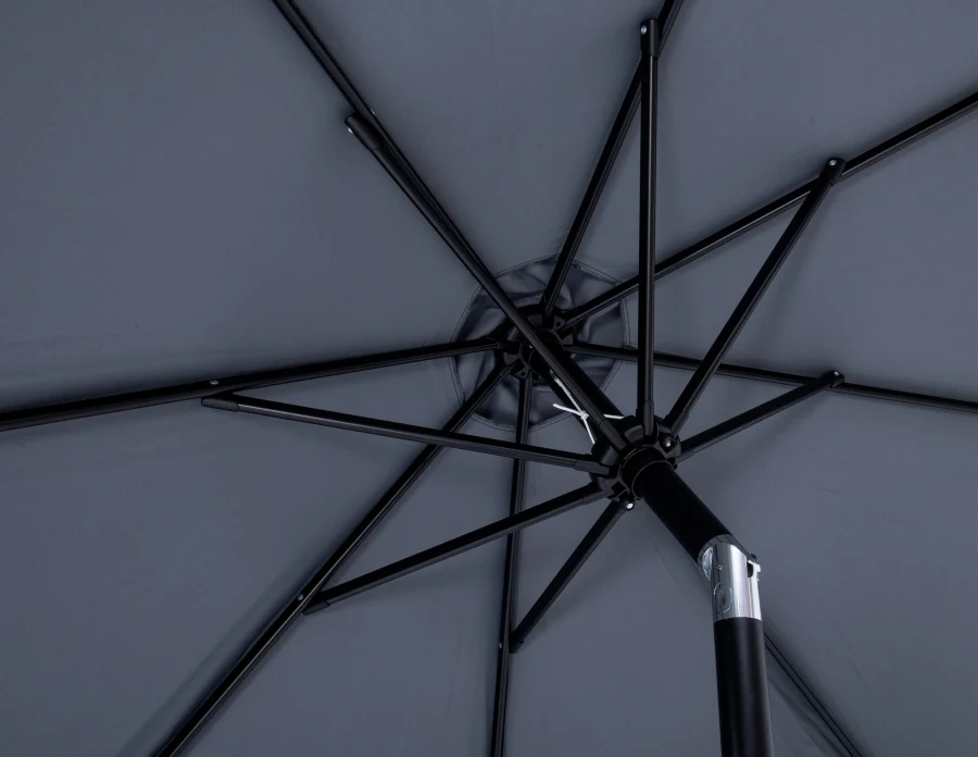 Fiji Water Resistant Fabric And Aluminum Patio Umbrella With Base Set - Image 35