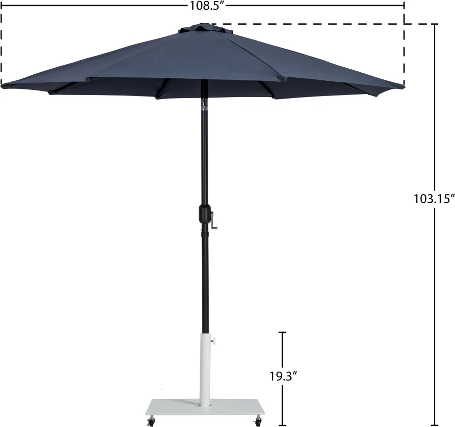 Fiji Water Resistant Fabric And Aluminum Patio Umbrella With Base Set - Image 37