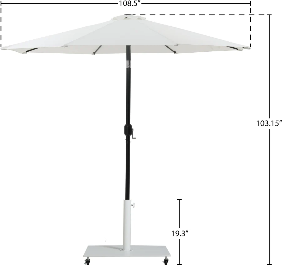 Fiji Water Resistant Fabric And Aluminum Patio Umbrella With Base Set - Image 56