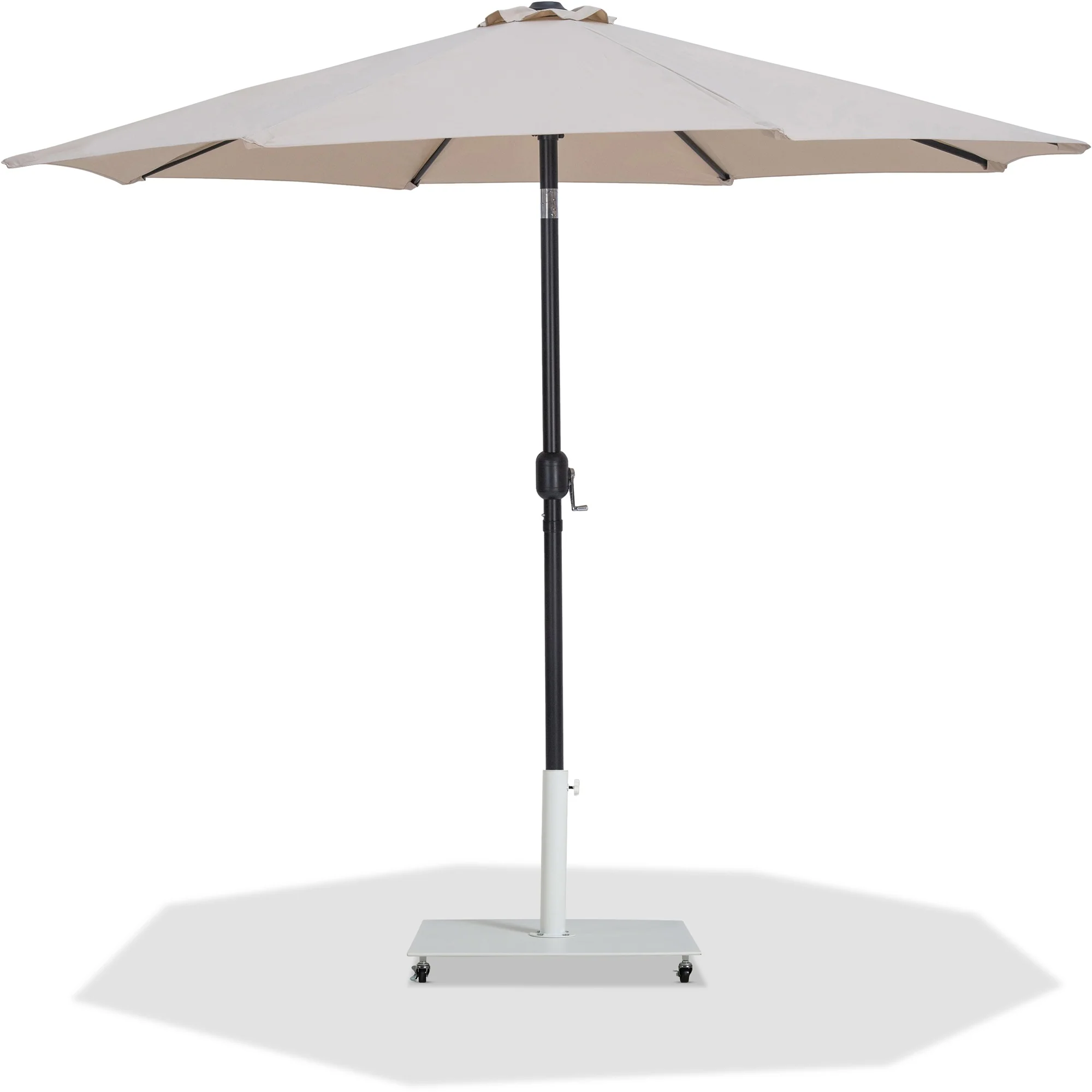 Fiji Water Resistant Fabric And Aluminum Patio Umbrella With Base Set - Image 58