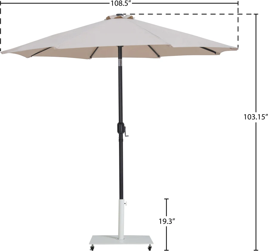 Fiji Water Resistant Fabric And Aluminum Patio Umbrella With Base Set - Image 75