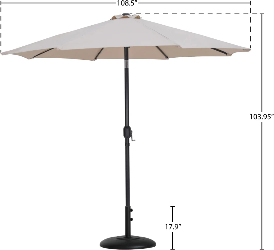 Fiji Water Resistant Fabric And Aluminum Patio Umbrella With Base Set - Image 66