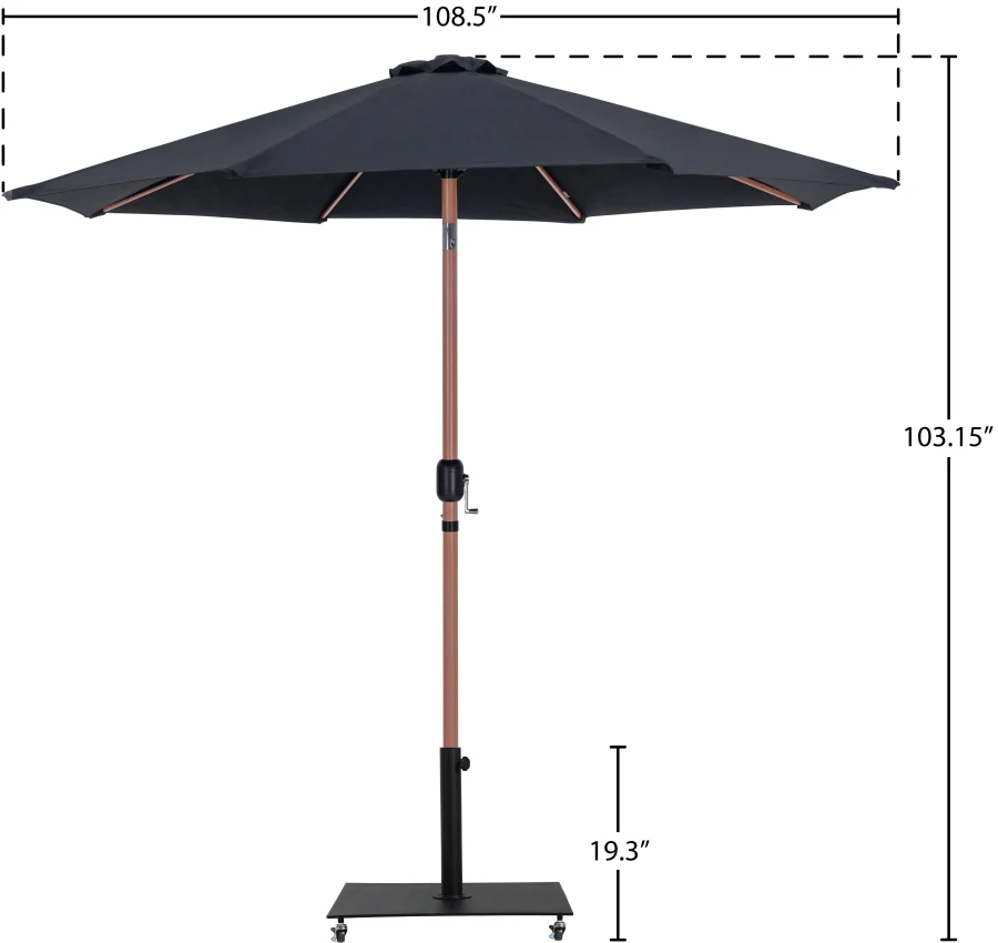 Fiji Water Resistant Fabric And Aluminum Patio Umbrella With Base Set - Image 18