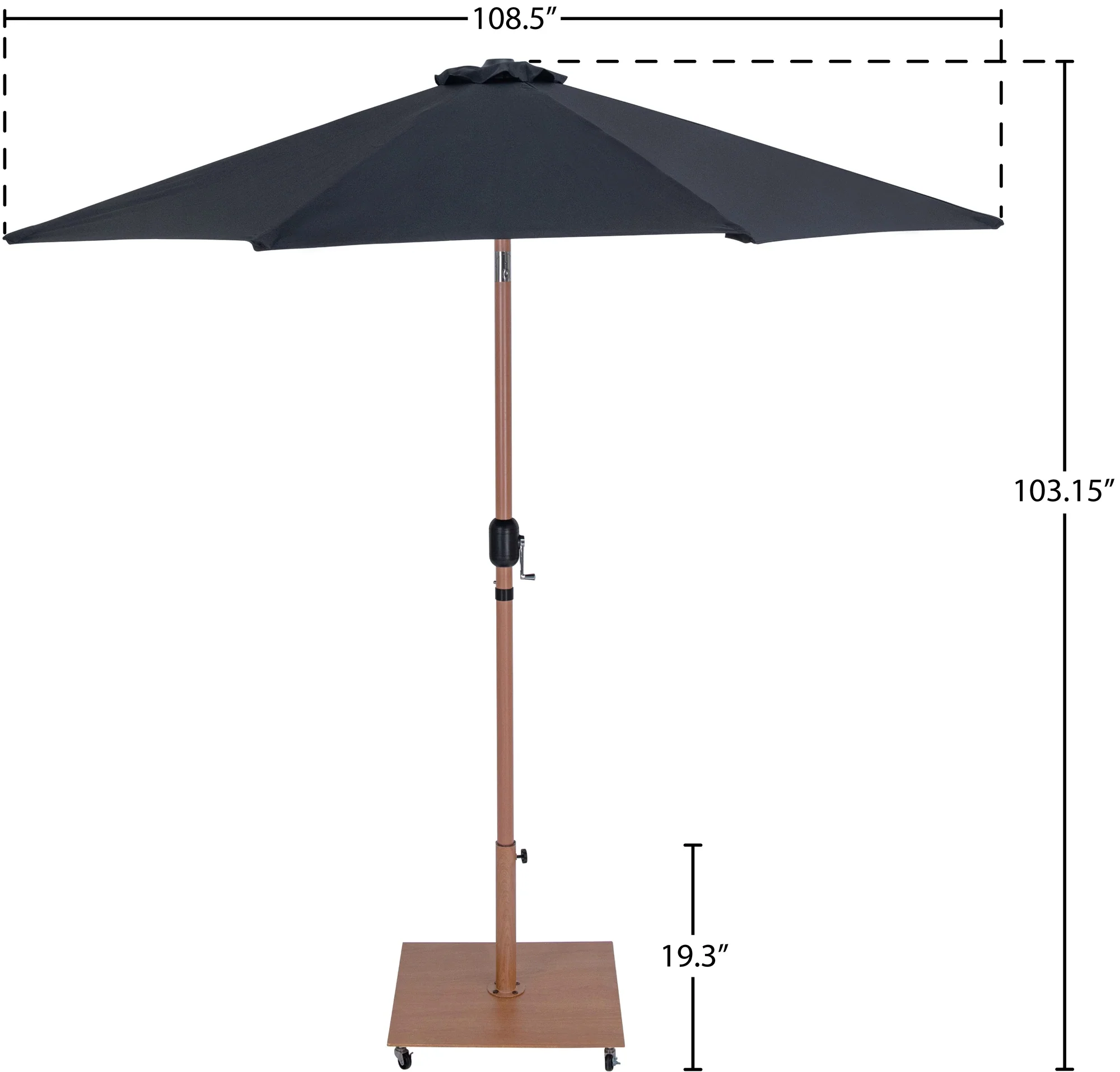Fiji Water Resistant Fabric And Aluminum Patio Umbrella With Base Set - Image 17