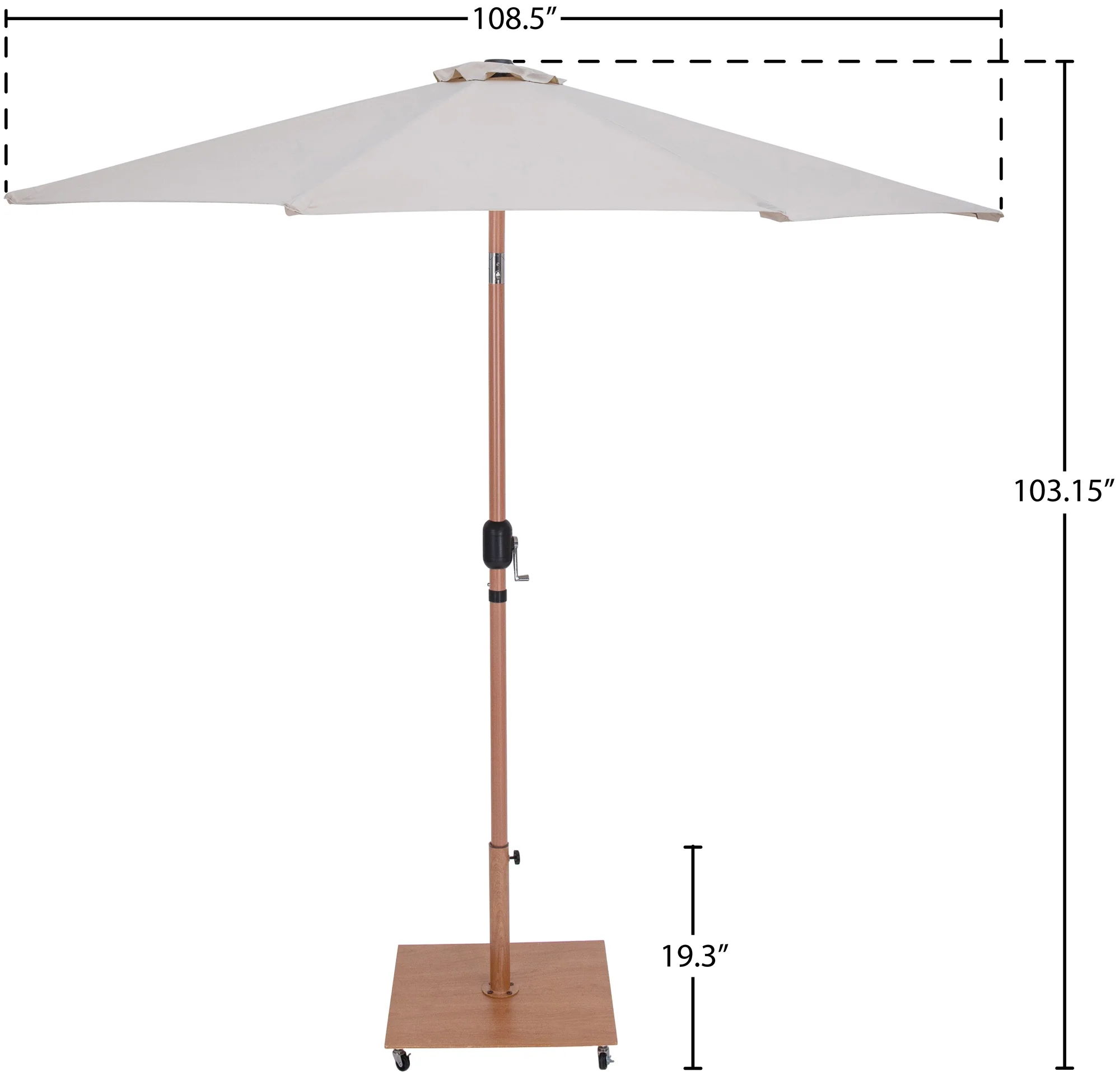 Fiji Water Resistant Fabric And Aluminum Patio Umbrella With Base Set - Image 19