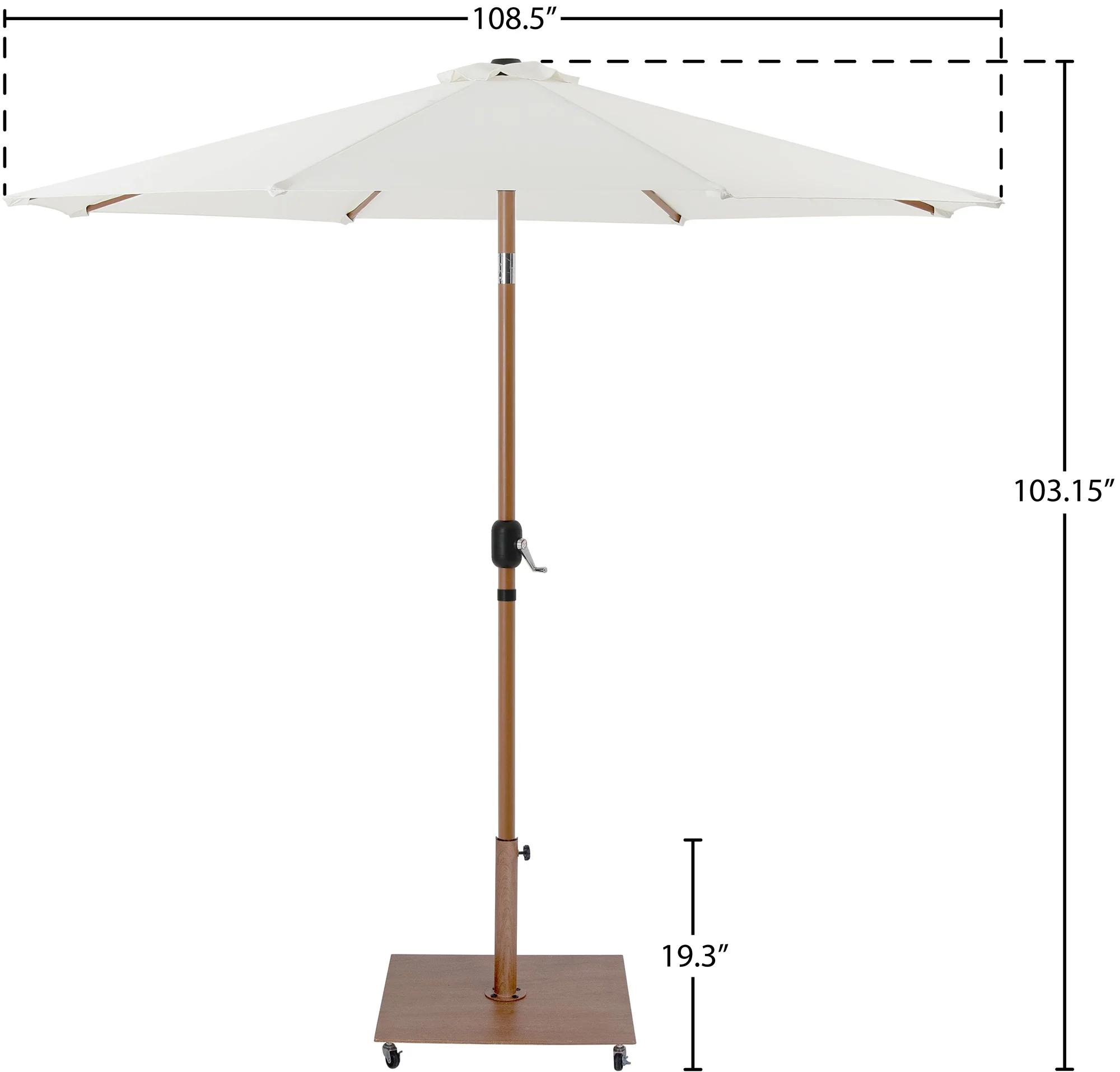 Fiji Water Resistant Fabric And Aluminum Patio Umbrella With Base Set - Image 23