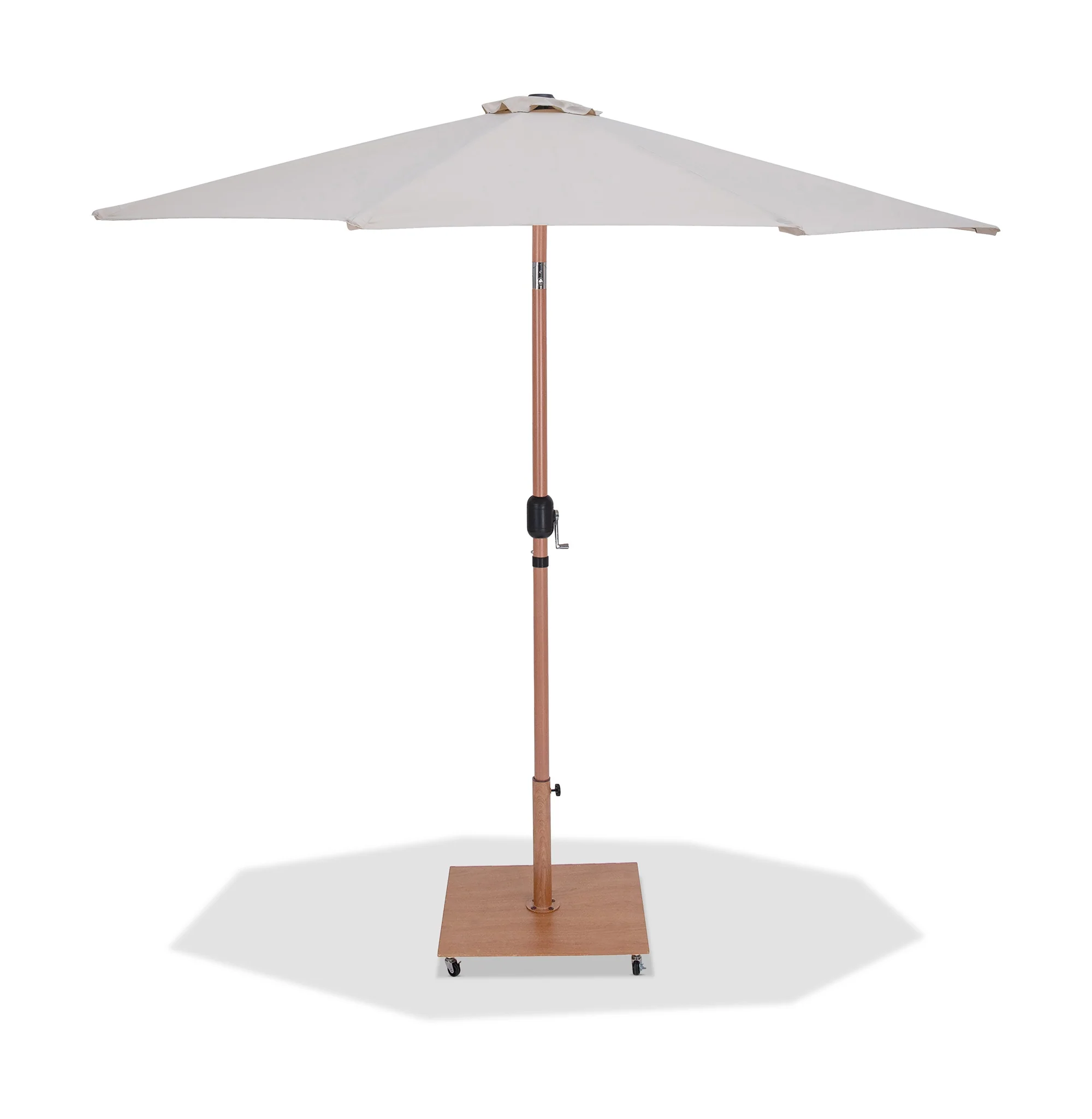 Fiji Water Resistant Fabric And Aluminum Patio Umbrella With Base Set - Image 67