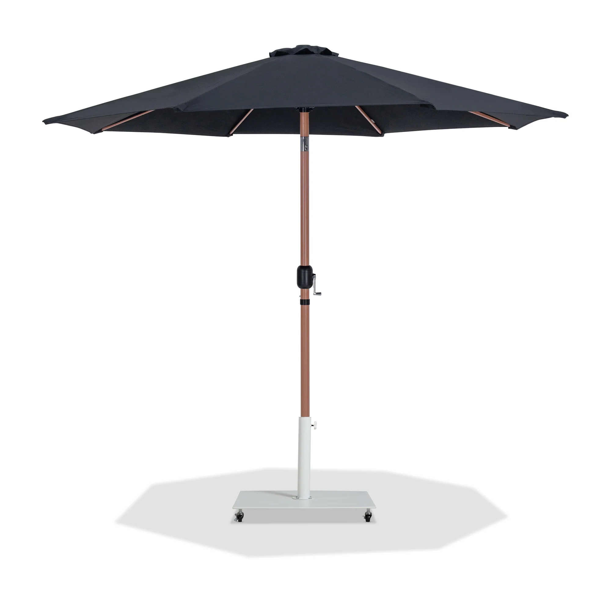 Fiji Water Resistant Fabric And Aluminum Patio Umbrella With Base Set