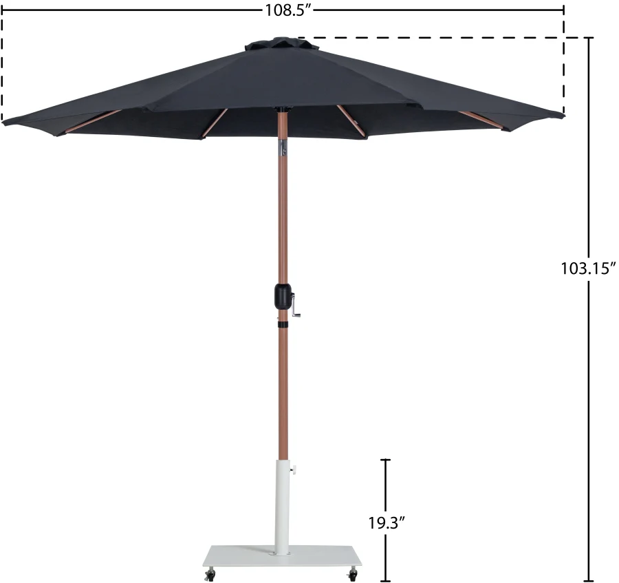Fiji Water Resistant Fabric And Aluminum Patio Umbrella With Base Set - Image 19