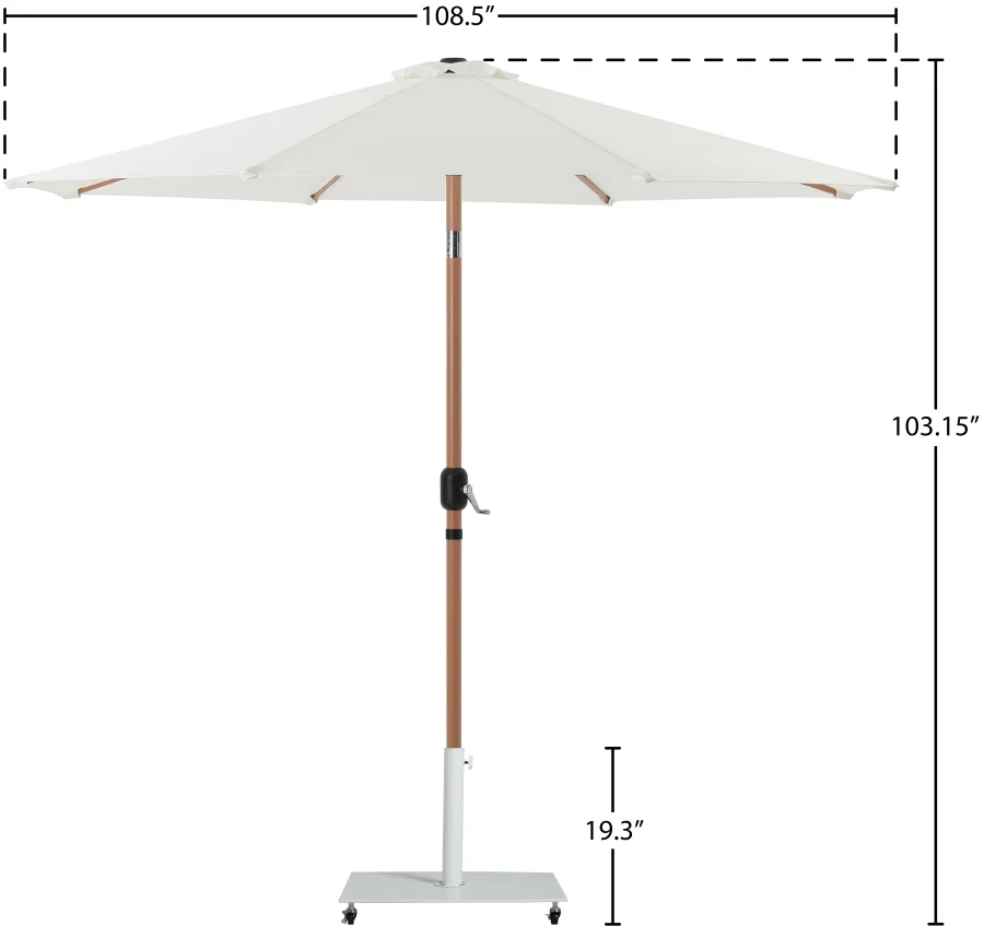 Fiji Water Resistant Fabric And Aluminum Patio Umbrella With Base Set - Image 39