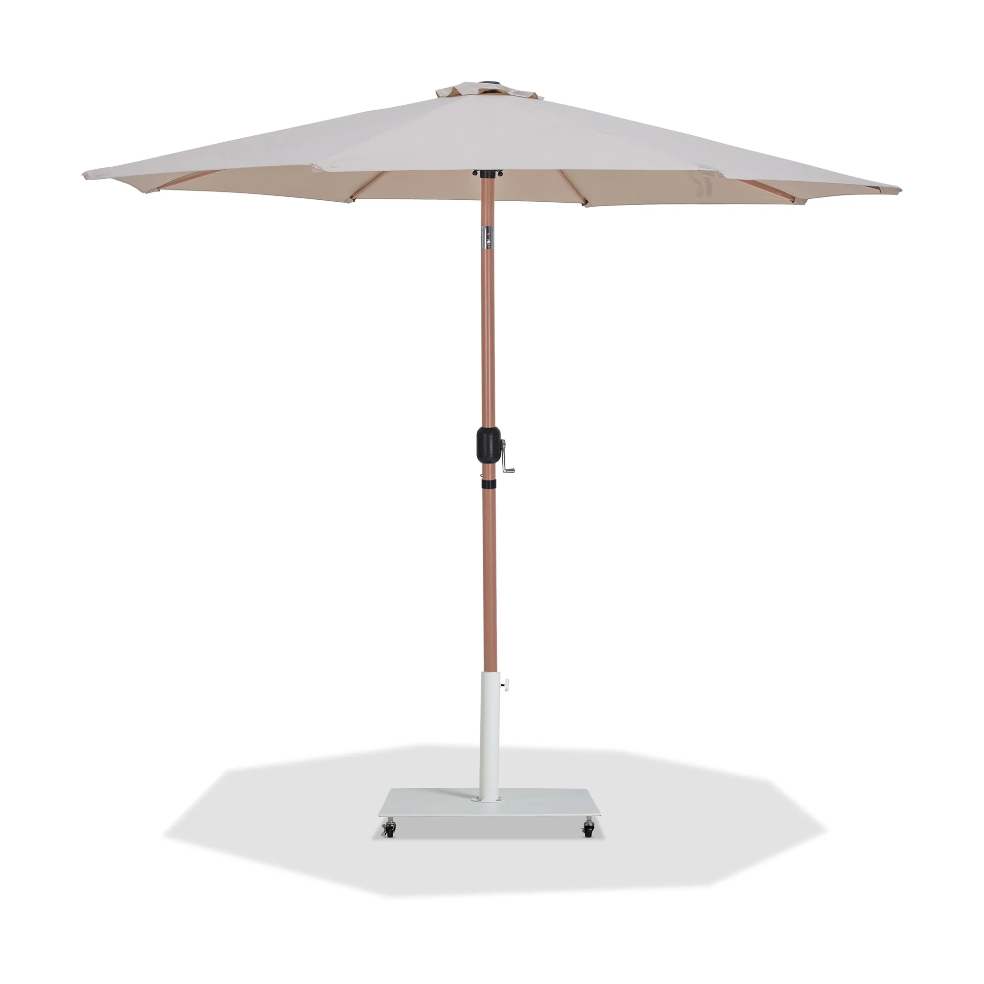 Fiji Water Resistant Fabric And Aluminum Patio Umbrella With Base Set - Image 60