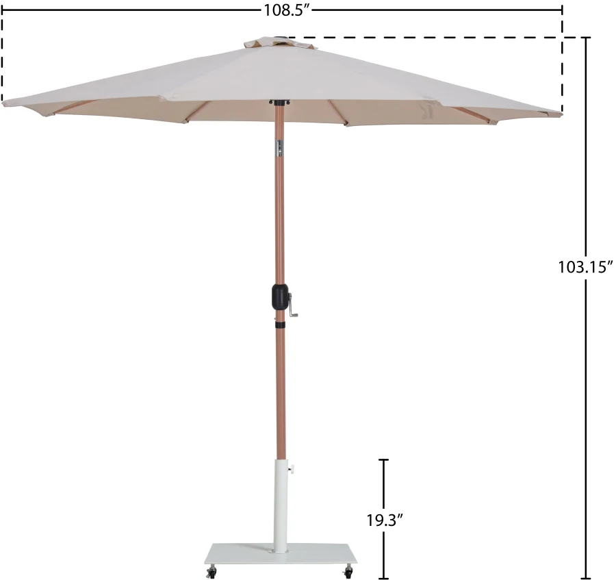 Fiji Water Resistant Fabric And Aluminum Patio Umbrella With Base Set - Image 75