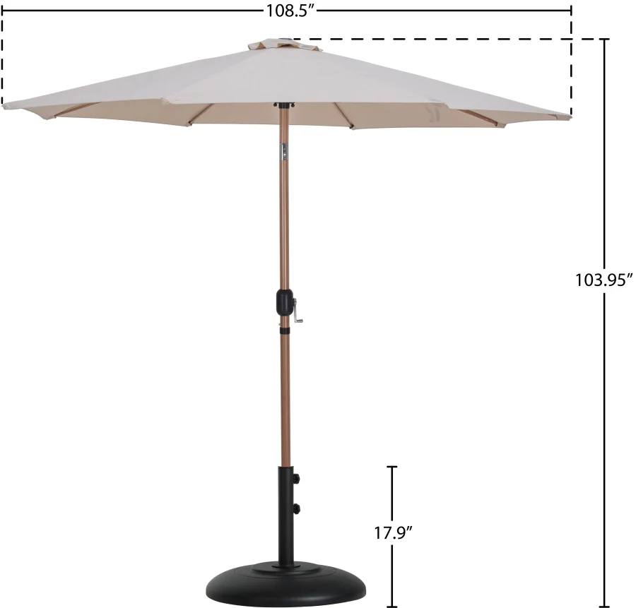 Fiji Water Resistant Fabric And Aluminum Patio Umbrella With Base Set - Image 67