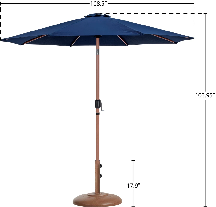 Fiji Water Resistant Fabric And Aluminum Patio Umbrella With Base Set - Image 50