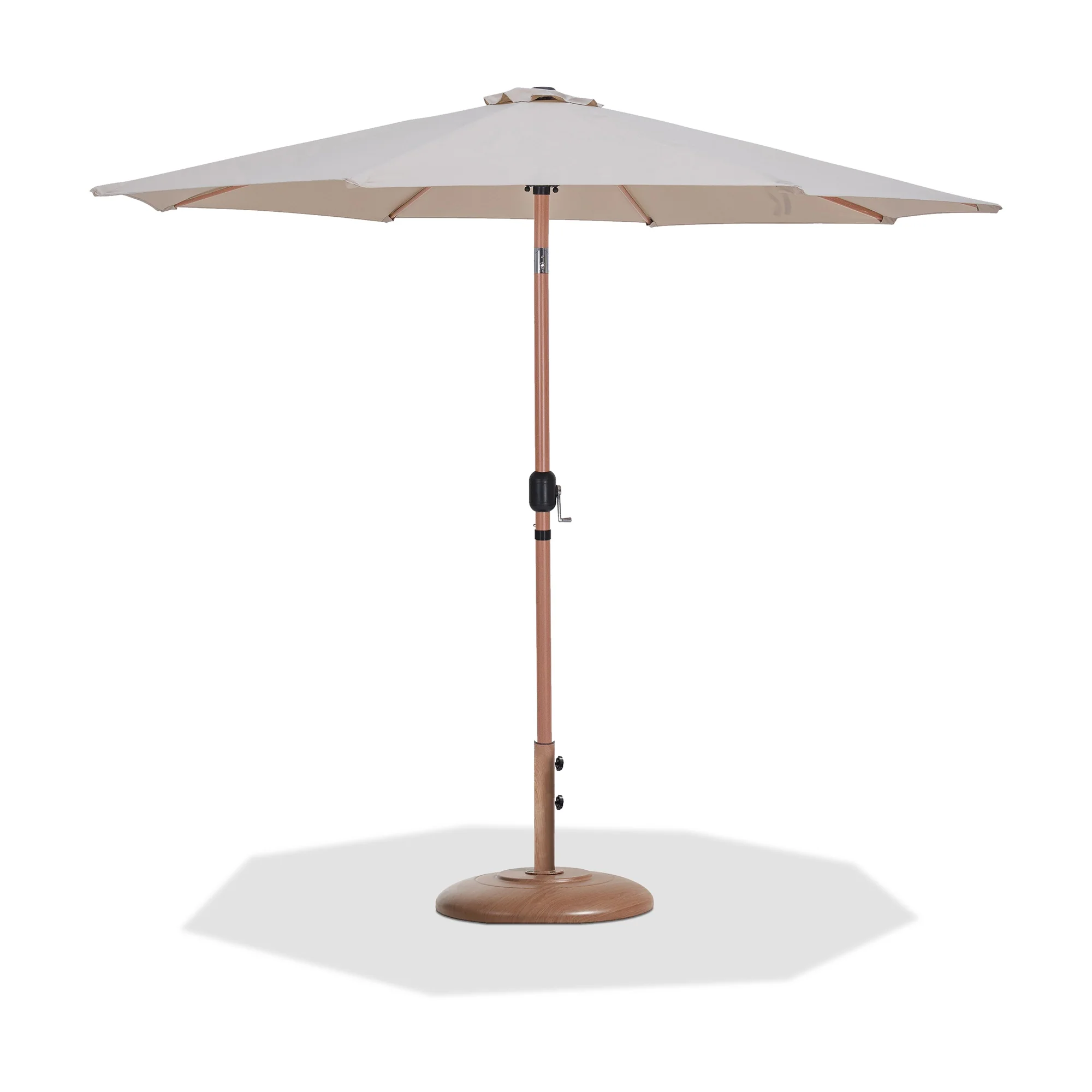 Fiji Water Resistant Fabric And Aluminum Patio Umbrella With Base Set - Image 51